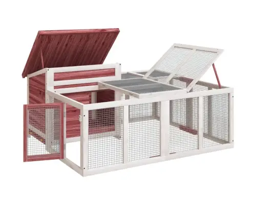 Triušių Narvas, Moka, 144X123X67,5cm Pušies Medienos Masyvas