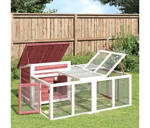 Triušių Narvas, Moka, 144X123X67,5cm Pušies Medienos Masyvas