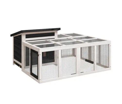 Trušu Būris, Pelēks, 144X123X67,5 Cm, Priedes Masīvkoks Vidaxl