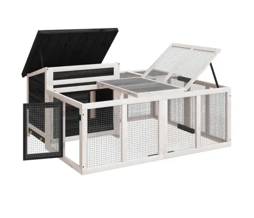 Trušu Būris, Pelēks, 144X123X67,5 Cm, Priedes Masīvkoks Vidaxl