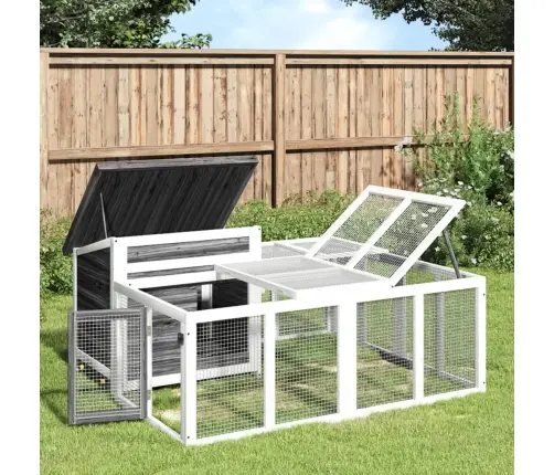 Trušu Būris, Pelēks, 144X123X67,5 Cm, Priedes Masīvkoks Vidaxl