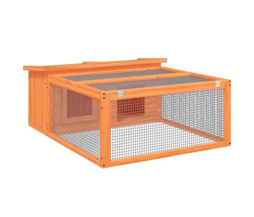 Triušių Narvas, Rudas, 117,5X97X47,5cm Pušies Medienos Masyvas