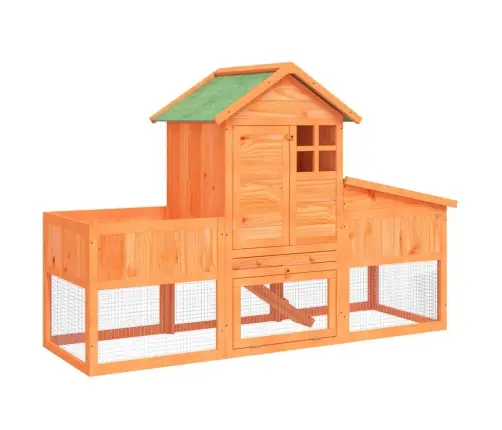 Triušių Narvas, Rudas, 170X63X113cm Pušies Medienos Masyvas