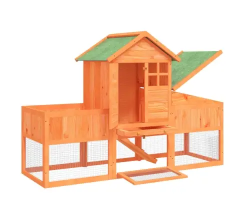 Triušių Narvas, Rudas, 170X63X113cm Pušies Medienos Masyvas