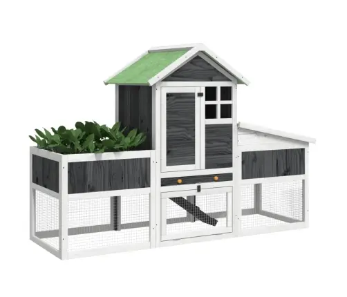 Trušu Būris, 170X63X113 Cm, Priedes Masīvkoks, Pelēks Vidaxl