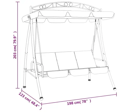 Varikatusega Aiakiik, Roheline, 198 cm Kangas Ja Teras