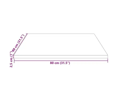 Lauaplaat 80 X 80 X 2,5 Cm Täispuidust, Mänd, Ruudukujuline