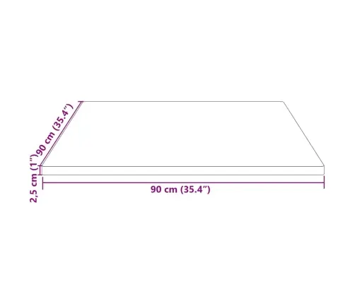 Lauaplaat, 90 X 90 X 2,5 cm Männipuit, Kandiline