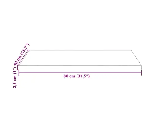 Stalviršis, Baltas, 80X40X2,5cm Pušies Masyvas, Stačiakampis