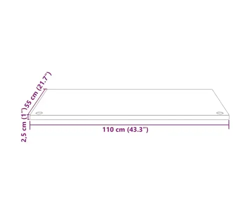 Kirjutuslaua Plaat, 110 X 55 X 2,5 cm Männipuit