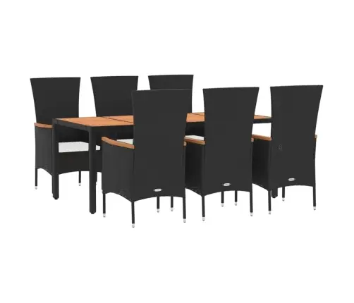 Sodo Komplektas Su Pagalvėlėmis, 7 Dalių, Juodas, Poliratanas