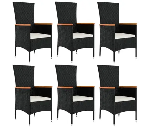 Sodo Komplektas Su Pagalvėlėmis, 7 Dalių, Juodas, Poliratanas