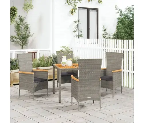 5-Daļīgs Dārza Mēbeļu Komplekts Ar Matračiem, Pe Rotangpalma Vidaxl