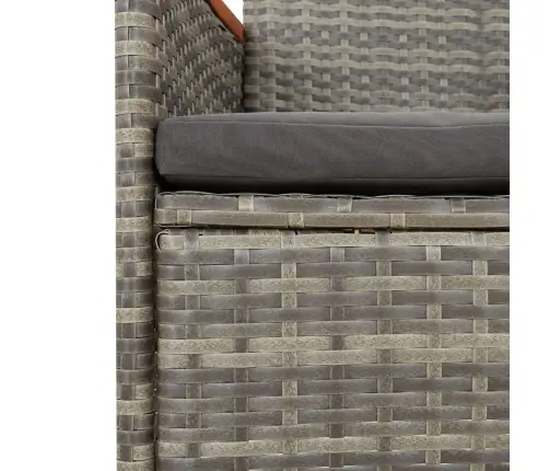 Sodo Komplektas Su Pagalvėlėmis, 5 Dalių, Pilkas, Poliratanas