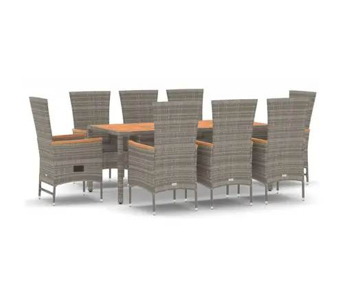 9-Daļīgs Dārza Mēbeļu Komplekts Ar Matračiem, Pe Rotangpalma Vidaxl