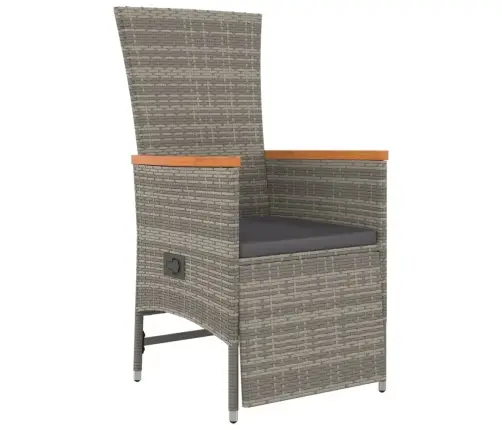 9-Osaline Aiamööbli Komplekt Patjadega, Hall, Polürotang