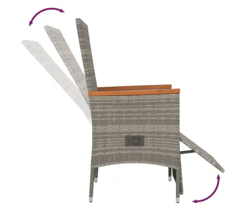 9-Osaline Aiamööbli Komplekt Patjadega, Hall, Polürotang