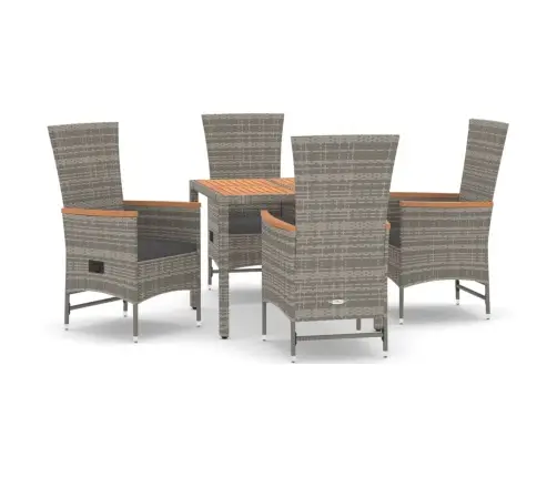 5-Daļīgs Dārza Mēbeļu Komplekts Ar Matračiem, Pe Rotangpalma Vidaxl