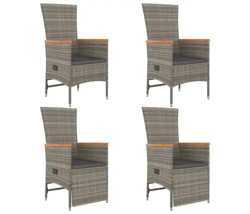 5-Osaline Aiamööbli Komplekt Patjadega, Hall, Polürotang