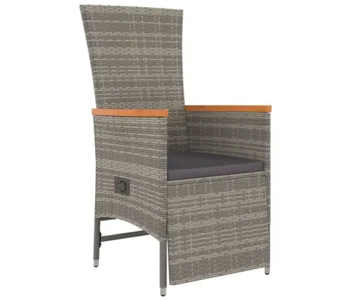 5-Osaline Aiamööbli Komplekt Patjadega, Hall, Polürotang