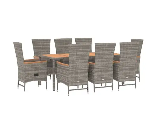 9-Daļīgs Dārza Mēbeļu Komplekts Ar Matračiem, Pe Rotangpalma Vidaxl