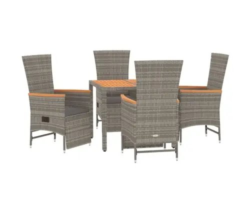 5-Daļīgs Dārza Mēbeļu Komplekts Ar Matračiem, Pe Rotangpalma Vidaxl