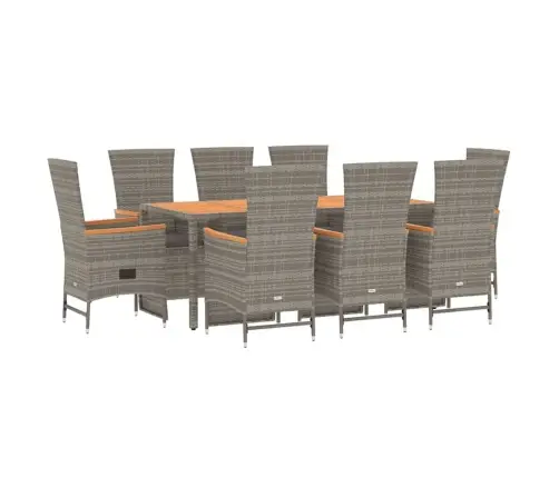 9-Daļīgs Dārza Mēbeļu Komplekts Ar Matračiem, Pe Rotangpalma Vidaxl