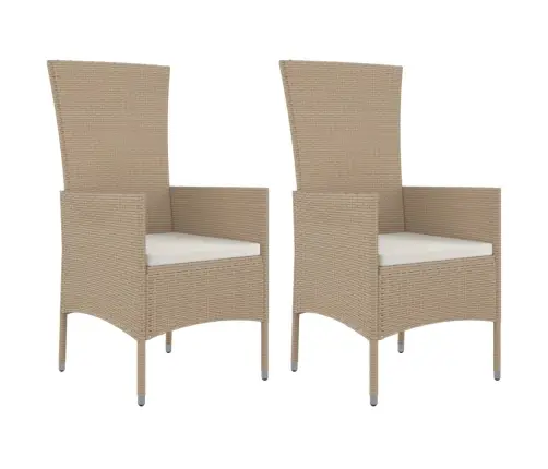 Sodo Komplektas Su Pagalvėlėmis, 3 Dalių, Smėlio, Poliratanas