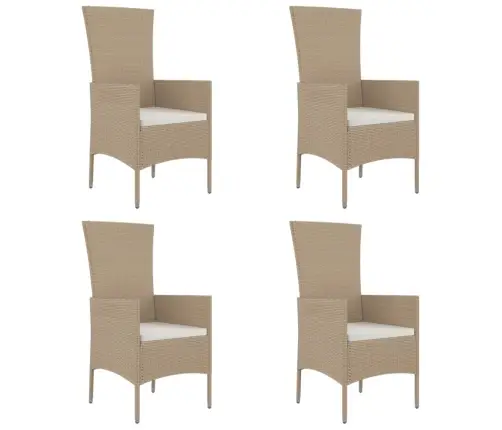 Sodo Komplektas Su Pagalvėlėmis, 5 Dalių, Smėlio, Poliratanas