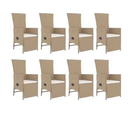 9-Daļīgs Virtuves Mēbeļu Komplekts Ar Matračiem, Pe Rotangpalma Vidaxl