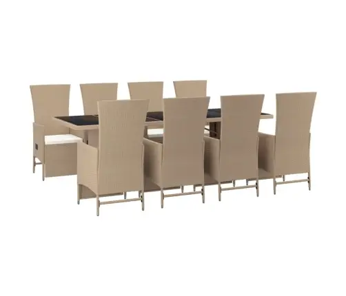 9-Daļīgs Virtuves Mēbeļu Komplekts Ar Matračiem, Pe Rotangpalma Vidaxl