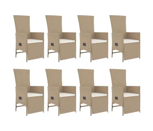 9-Daļīgs Virtuves Mēbeļu Komplekts Ar Matračiem, Pe Rotangpalma Vidaxl