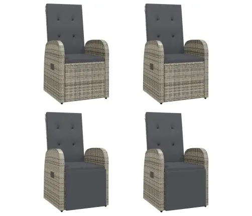 5-Osaline Aiamööbli Komplekt Patjadega, Hall, Polürotang