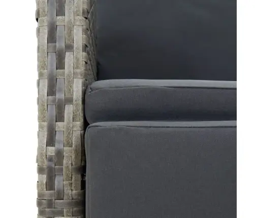 5-Osaline Aiamööbli Komplekt Patjadega, Hall, Polürotang