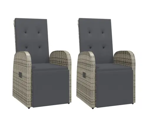 3-Osaline Aiamööbli Komplekt Patjadega, Hall, Polürotang