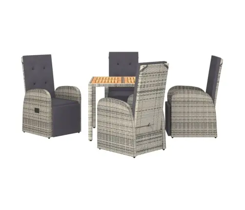 5-Daļīgs Dārza Mēbeļu Komplekts Ar Matračiem, Pe Rotangpalma Vidaxl