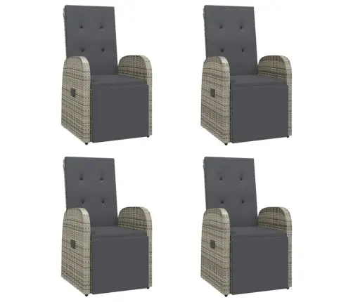 5-Daļīgs Dārza Mēbeļu Komplekts Ar Matračiem, Pe Rotangpalma Vidaxl