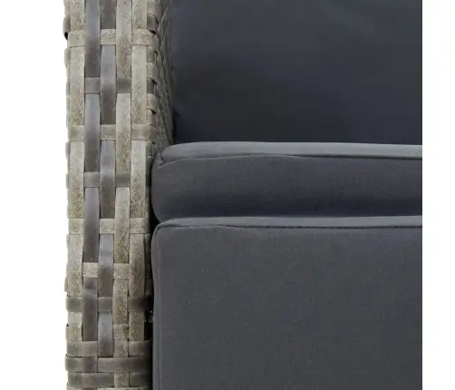 7-Daļīgs Dārza Mēbeļu Komplekts Ar Matračiem, Pelēks, Pe Pinums Vidaxl