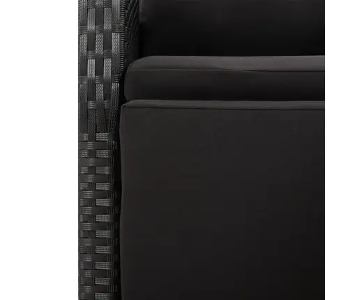 7-Osaline Aiamööblikomplekt Patjadega, Must, Polürotang