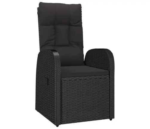 9-Osaline Aiamööbli Komplekt Patjadega, Must, Polürotang