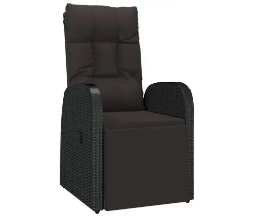 3-Osaline Aiamööbli Komplekt, Must, Polürotang Ja Akaatsiapuit