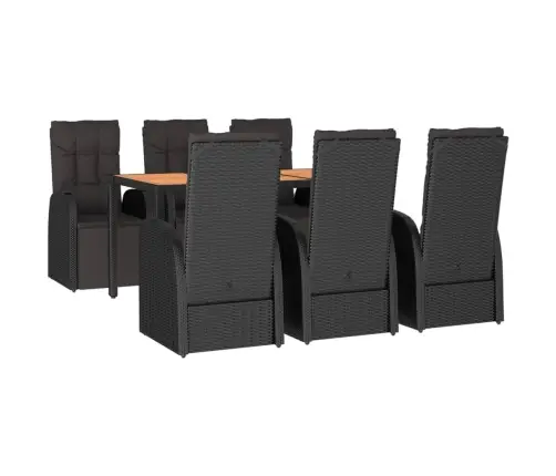 7-Daļīgs Dārza Mēbeļu Komplekts, Pe Rotangpalma, Akācijas Koks Vidaxl