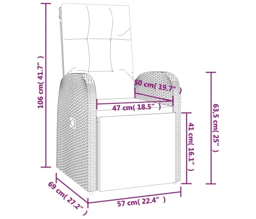 7-Daļīgs Dārza Mēbeļu Komplekts, Pe Rotangpalma, Akācijas Koks Vidaxl