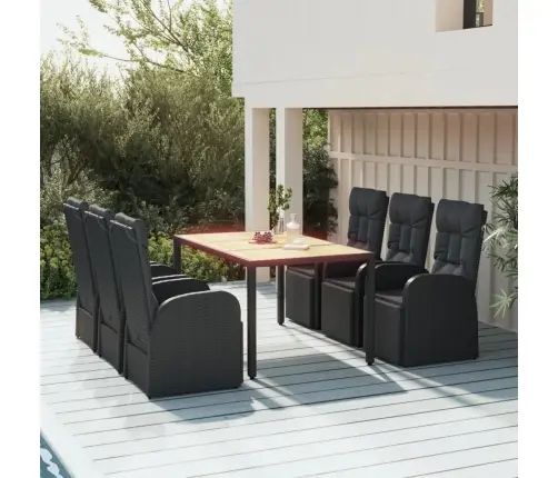 7-Daļīgs Dārza Mēbeļu Komplekts, Pe Rotangpalma, Akācijas Koks Vidaxl