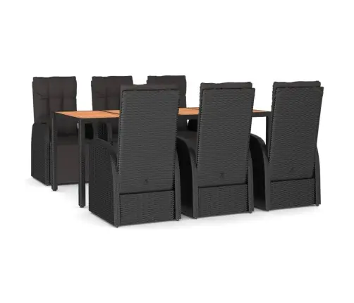 7-Daļīgs Dārza Mēbeļu Komplekts, Pe Rotangpalma, Akācijas Koks Vidaxl