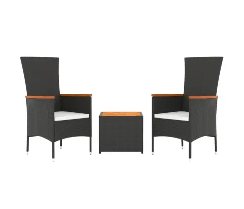 3-Daļīgs Dārza Dīvānu Komplekts, Pe Rotangpalma, Akācijas Koks Vidaxl