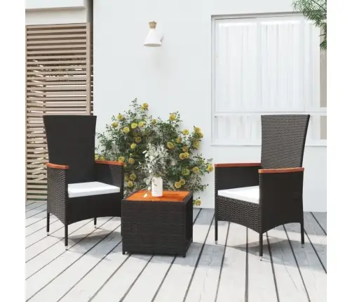 3-Daļīgs Dārza Dīvānu Komplekts, Pe Rotangpalma, Akācijas Koks Vidaxl