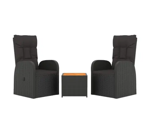 3-Daļīgs Dārza Dīvānu Komplekts, Pe Rotangpalma, Akācijas Koks Vidaxl