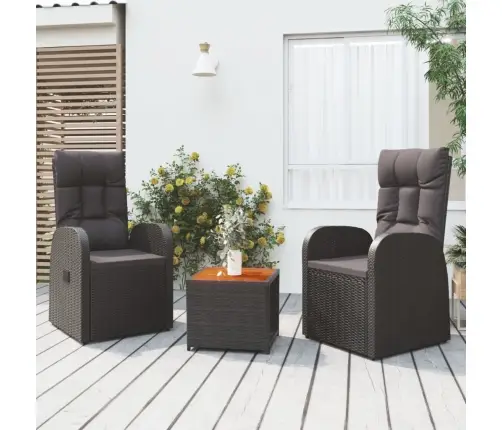 3-Daļīgs Dārza Dīvānu Komplekts, Pe Rotangpalma, Akācijas Koks Vidaxl