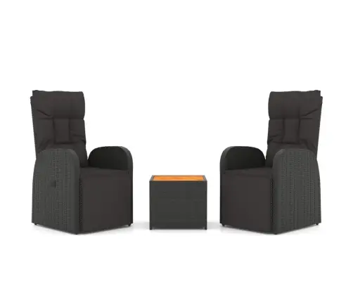 Sodo Komplektas, 3 Dalių, Juodas, Poliratanas Ir Akacija